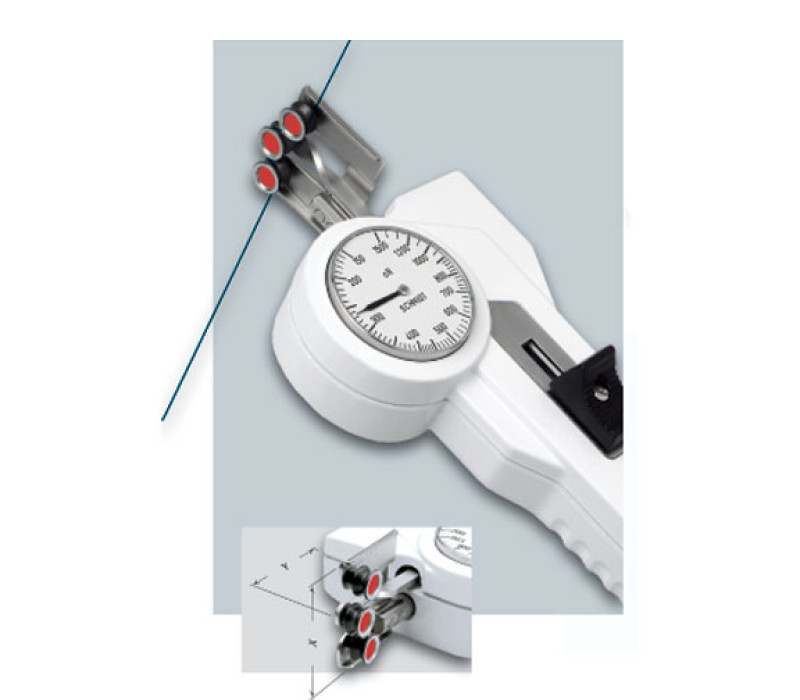 DXV Tension meter with measuring head rotated by 90º