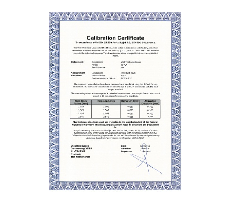 Cic-Wall | Wall Thickness Gauge Calibration