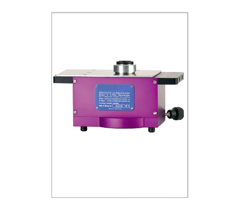 IRHD center device with sample holder