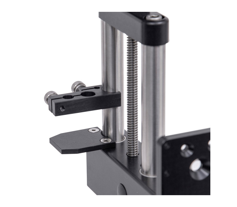 Optional indicator mounting kit, excluding indicator. Available in 8 mm and 9.5 mm dia. clearance holes for indicator stem.