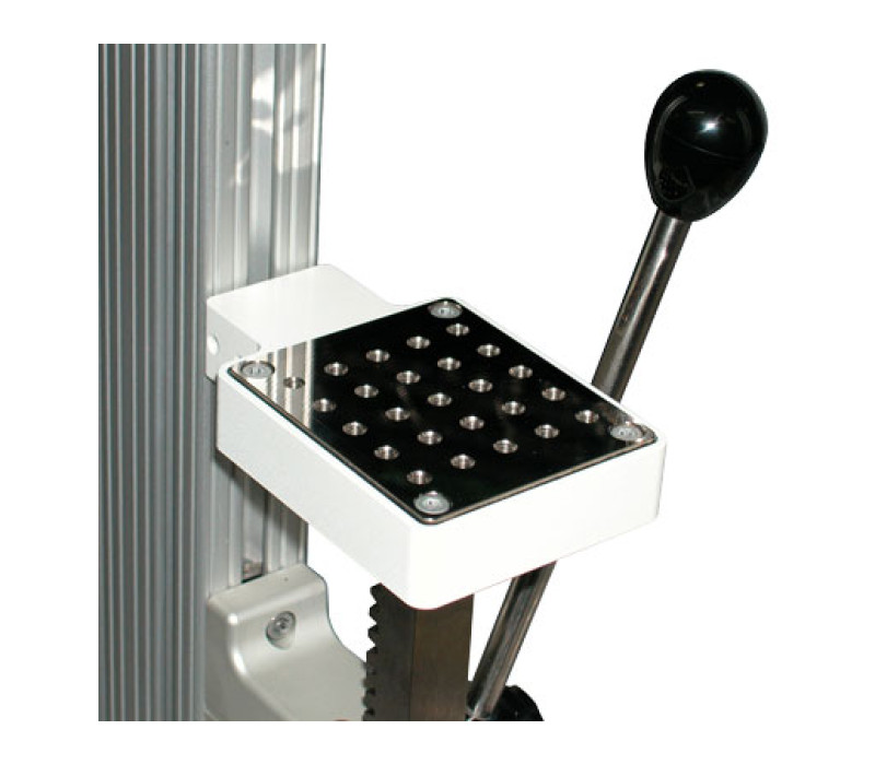 Optional mounting plate contains a matrix of threaded holes for grip and fixture mounting.