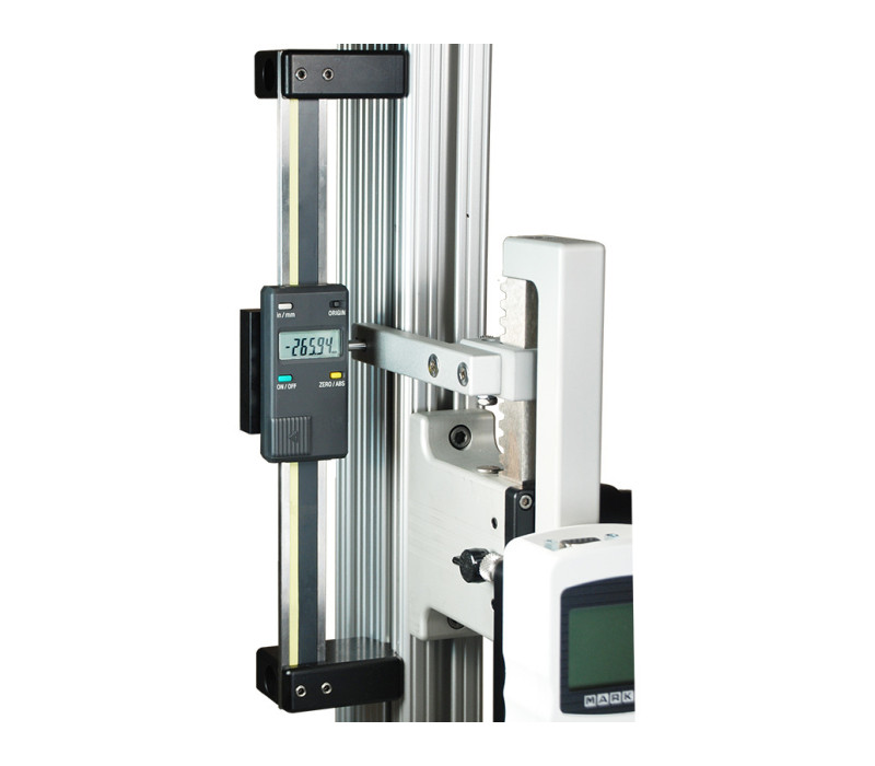 Optional digital travel display option is useful for applications such as tensile testing and spring testing.