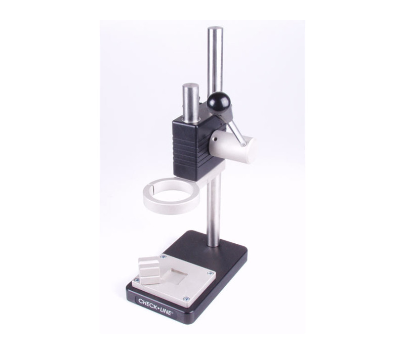<b>PTS-HP Test stand</b><br><br>Optional V-grooved block is designed to fixture cylindrical objects