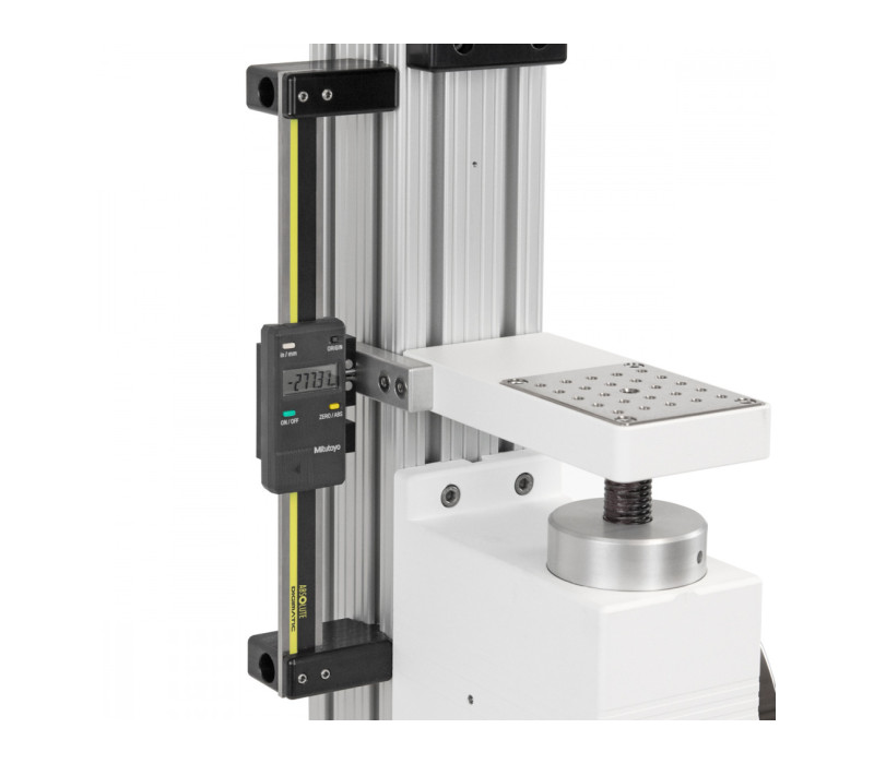 Optional digital travel display option is useful for applications such as tensile testing and spring testing.