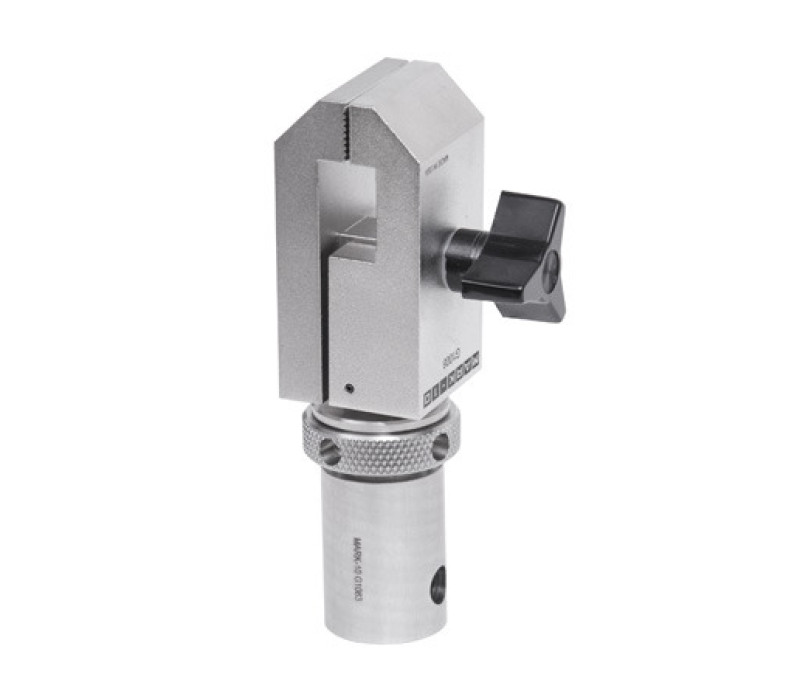 G1008 grip mounted to an Eye end adapter compatible with a variety of test stands, load cells, and force gauges