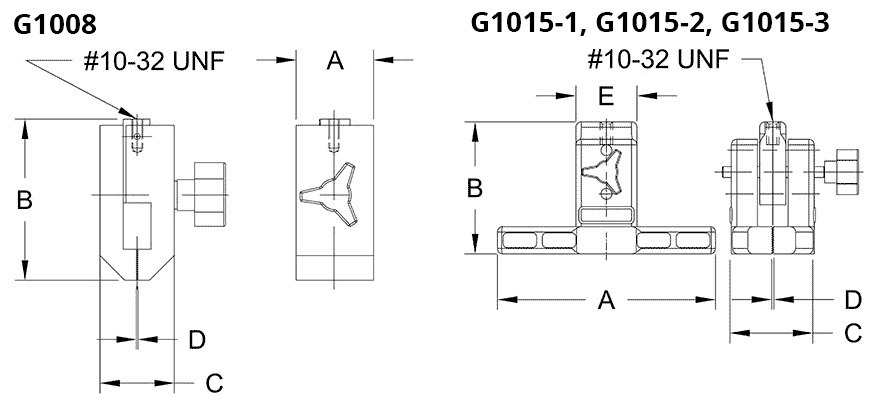 Dimensions-G1008 and G1015 grips