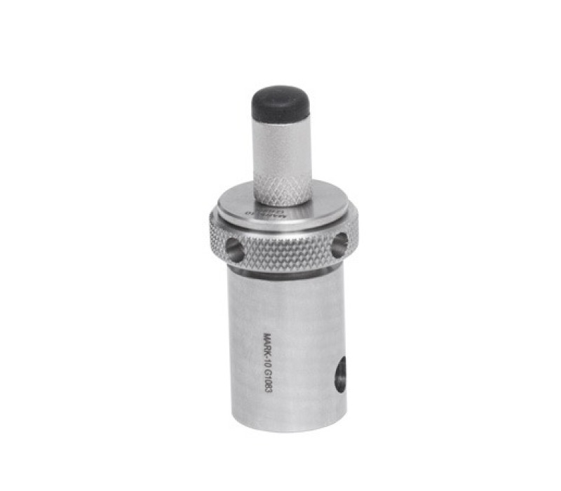 G1011 mounted to an Eye end adapter, compatible with a variety of test stands, load cells, and force gauges 