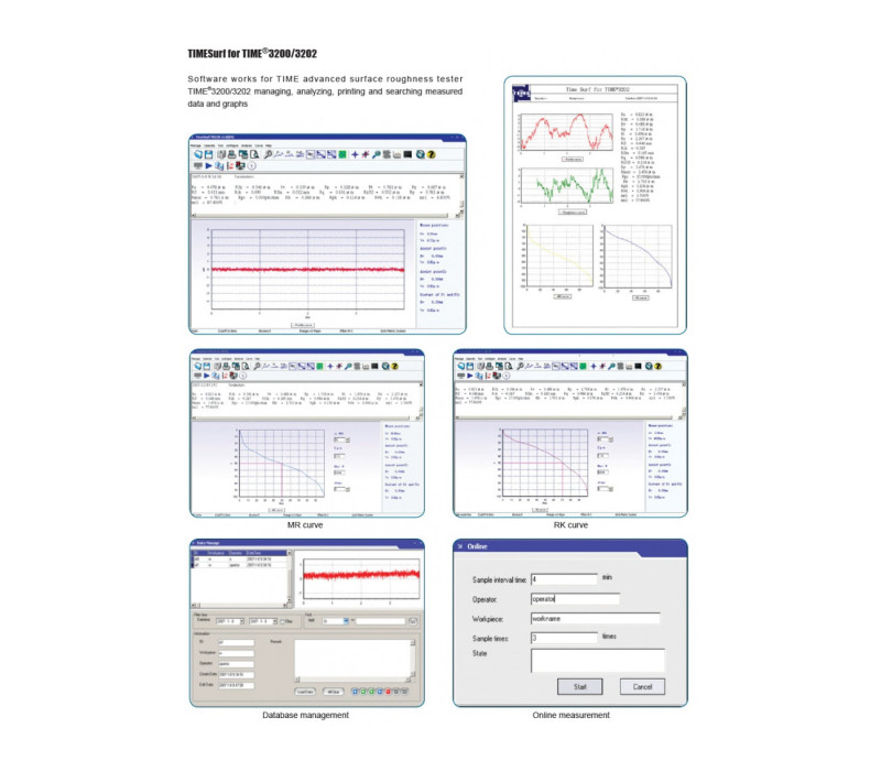 TimeSurf software for 3200/3202 surface roughness measurement device