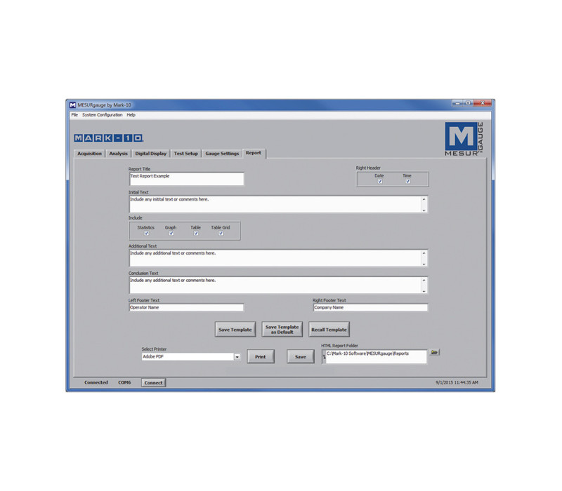 Easily customize reports and report templates.