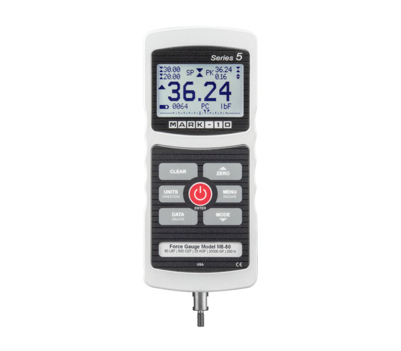 Series-5 Gauge with large back lit display and load cell connection on the bottom
