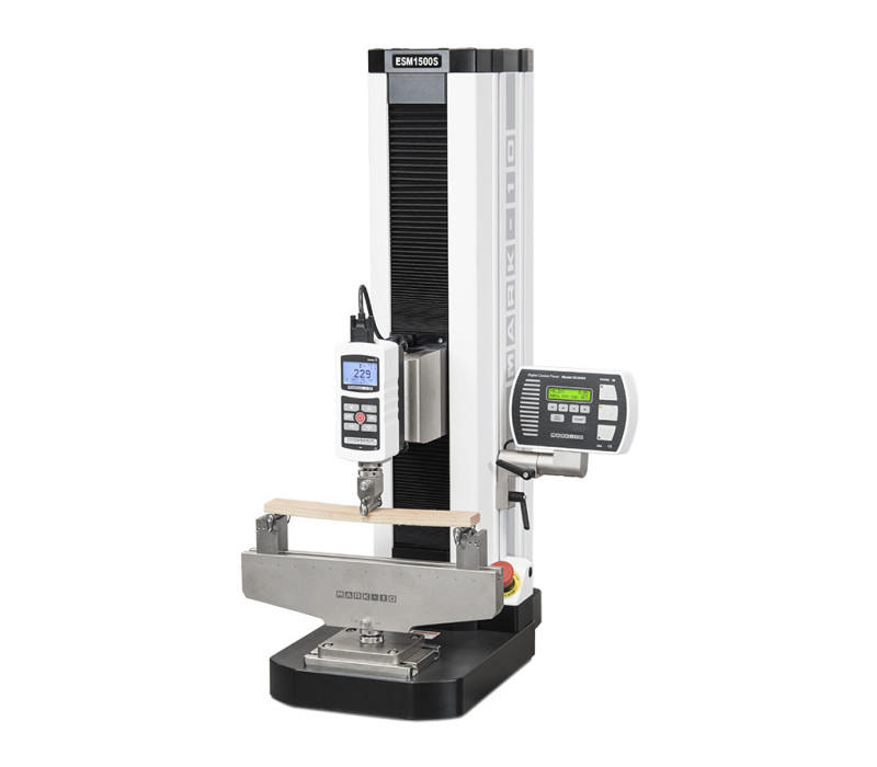 Series-5 Gauge in a 3 point bend test setup on an ESM1500SLC