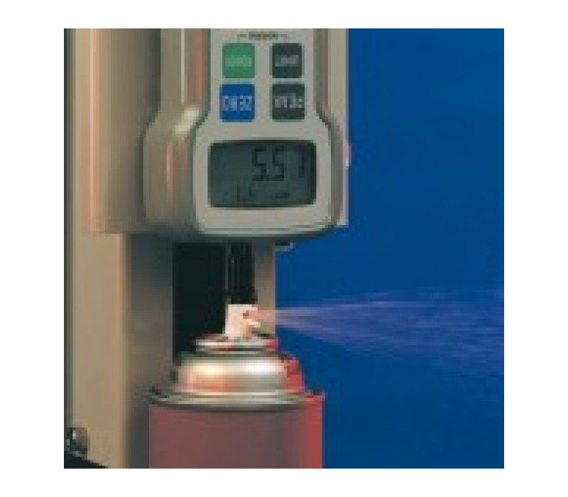 Testing the pressure required to operate a spraycan