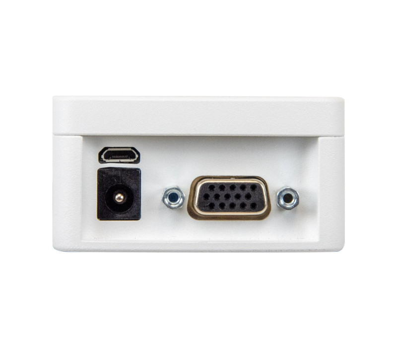 The various connectors are mounted recessed into the gauge housing for better protection.