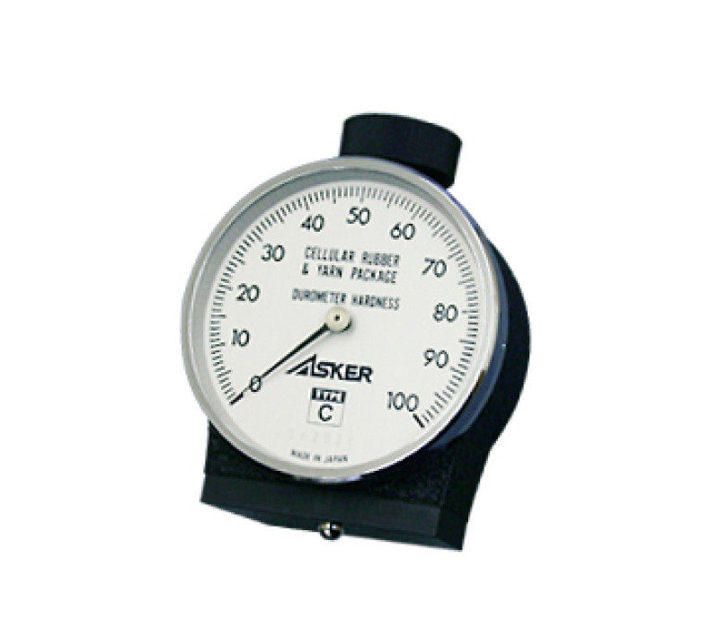 The Durometer Asker Type C measures soft rubber, sponges, foam elastomers, rolled wires, rolled sheets and textile rolls.
