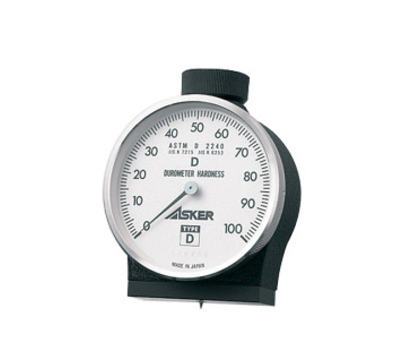 The Durometer Asker Type D is suitable for hard rubber and plastics, as specified according to the standards of JIS K 6253, ASTM D 2240, ISO 7619, DIN 53505, etc.