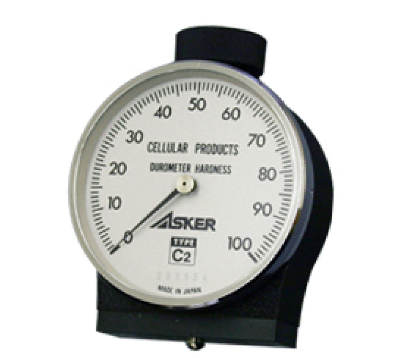 The Durometer Asker Type C2 is suitable for soft rubber, sponges, foam elastomers, coiled wires. This durometer is suitable for softer materials that are difficult to measure with the Durometer Asker Type C.