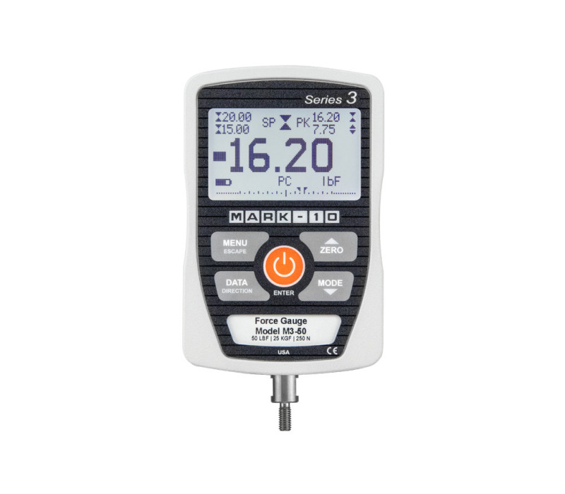 Series-3 Basic Digital Force gauge front featuring a rugged aluminum housing and large backlit dispay