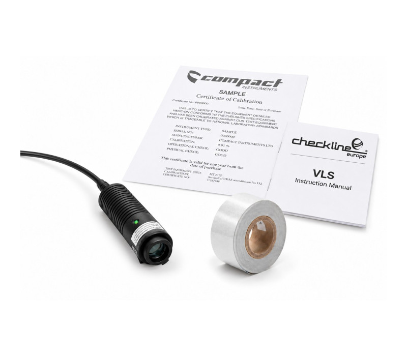Complete kit with reflective tape, calibration certificate and manual VLS