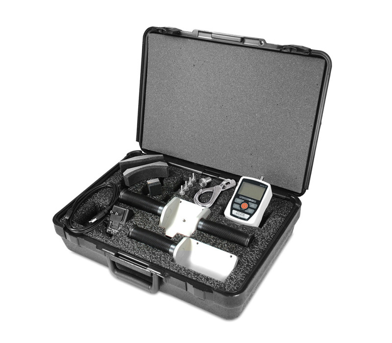 Cushioned carrying case accommodates the force gauge and all accessories.