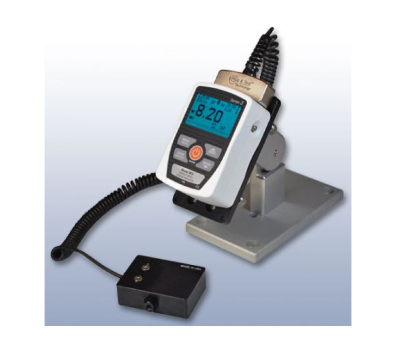 Model-3I shown mounted to a tabletop mounting kit with a Series R03 force sensor (sold separately).