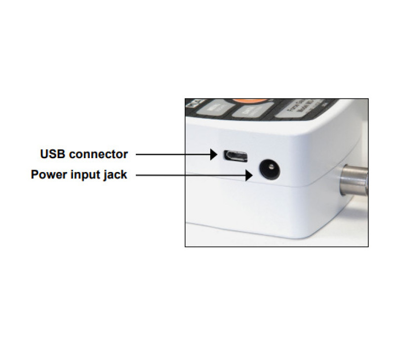 Connection ports, USB and AC-adapter