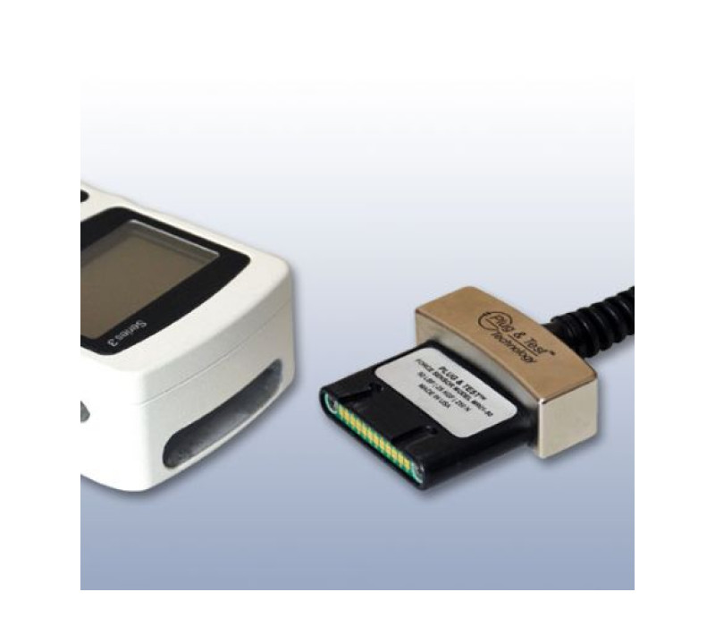 Unique Plug &amp; Test® technology allows for interchangeable sensors to be used with a Mark-10 indicators. All calibration and configuration data is saved in the smart connector. Sensors are sold separately.