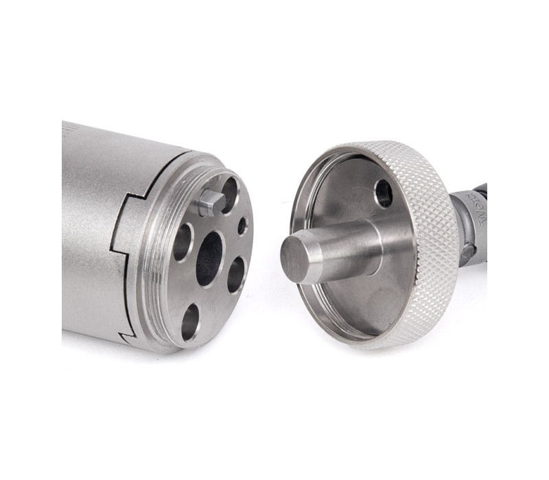 G1016 and G1017 attachments are mated to the main sensor body with a pin, while a threaded ring holds the attachment in place.