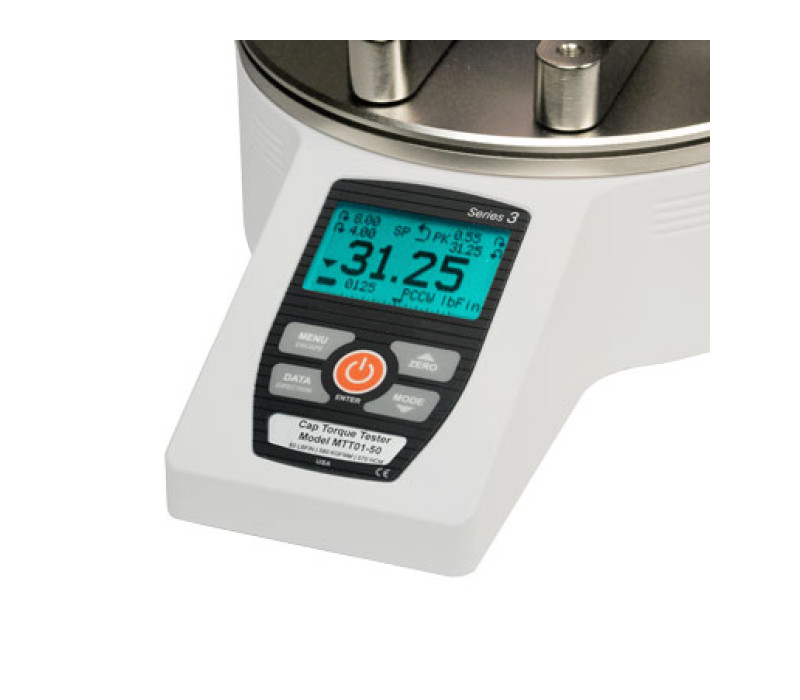 Ergonomic, easy-to-use keypad makes bottle cap torque testing simple and efficient.