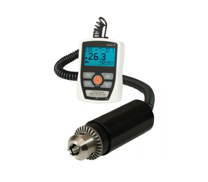Series TT03 torque gauges include a hard-wired sensor with Jacobs chuck.