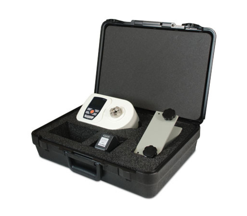 Optional carrying case provides storage space for the TT02 tester, rundown fixtures, bench mounting kit, AC adapter, and accessories.