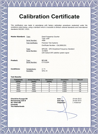 Cic-Strobe Stroboscope Calibration 