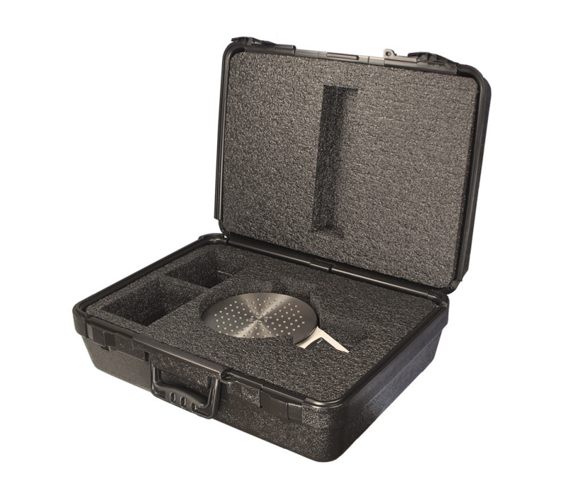 Optional carrying case with cushioned insert allows for safe storage and easy transportation. Provides storage space for the TT05 tester and a pocket for accessories.
