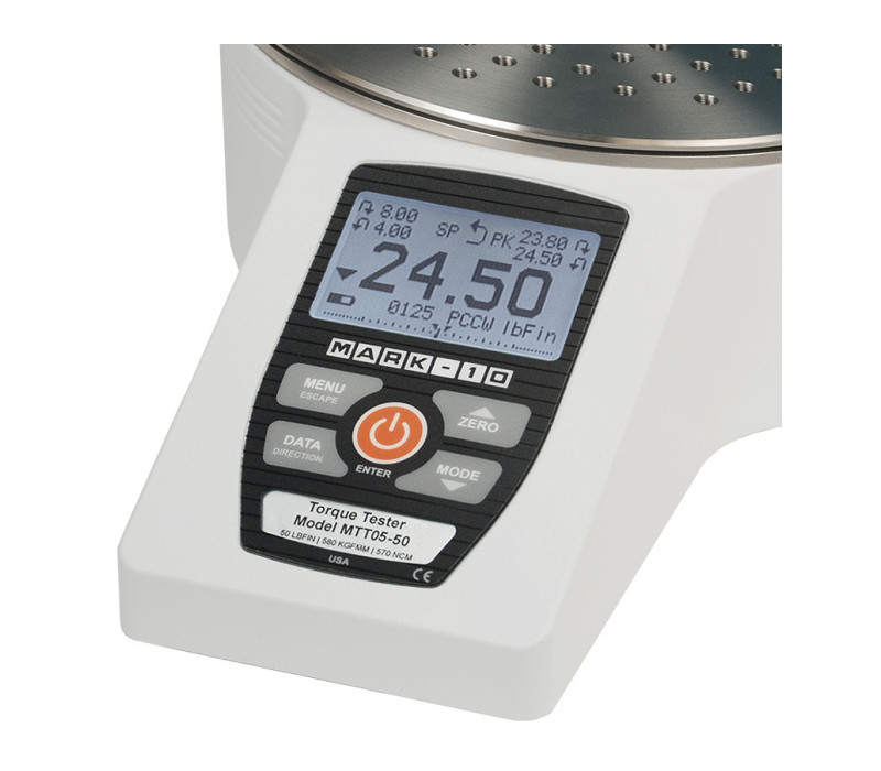 Ergonomic, easy-to-use keypad makes bottle cap torque testing simple and efficient.