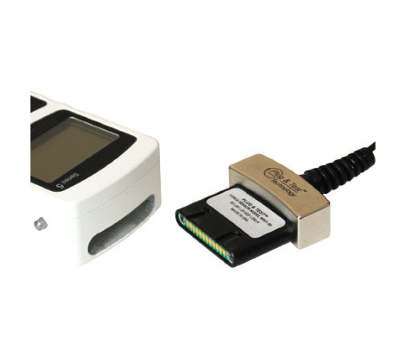 Unique Plug &amp; Test® technology allows for interchangeable sensors to be used with a Mark-10 indicators. All calibration and configuration data is saved in the smart connector. Sensors are sold separately.