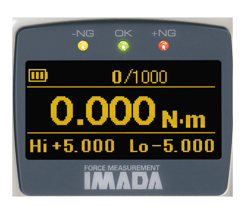 LED display and colour-coded indicators for go/no-go testing