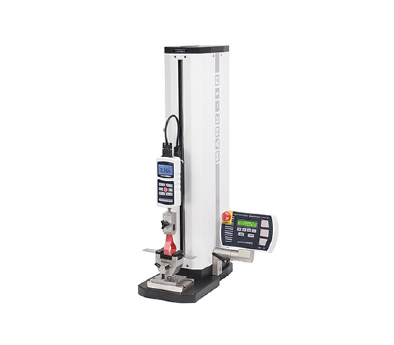 G1098 is shown in a typical system, with motorized test stand, force gauge, and G1008 upper grip.