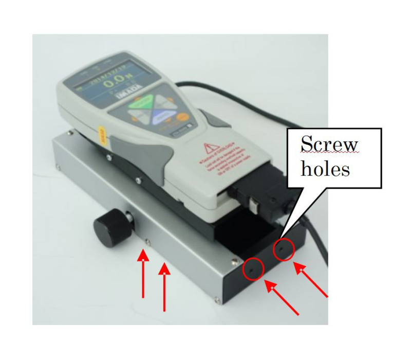 It has M4 screw holes to fix it on your equipment. Ideal for measurement obliquely, or big sample testing.