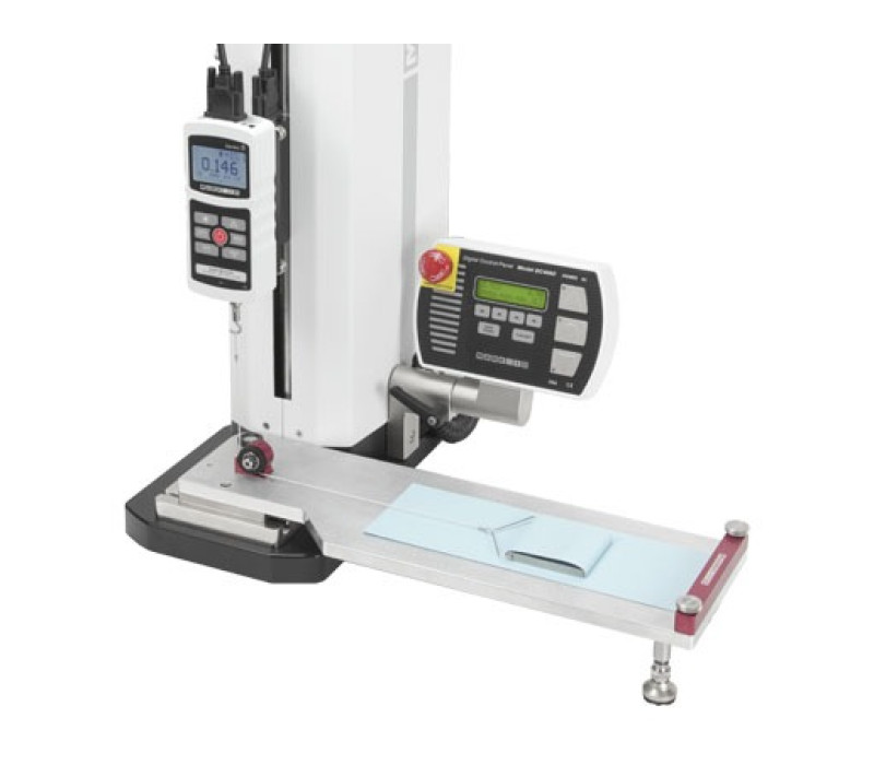 G1086 COF fixture is shown mounted to a motorized test stand with M5-2-COF gauge.