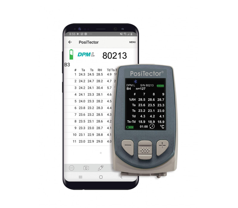 Display and record climatic parameters from remote |(wireless) PosiTector