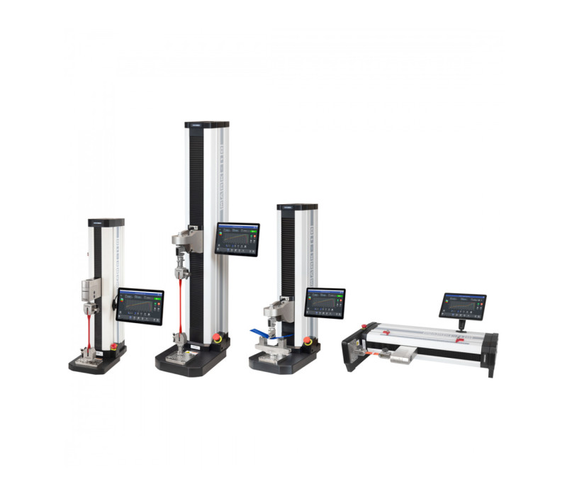 The Series F test stand family includes vertical and horizontal stands with capacities from 500 N to 6,7 kN