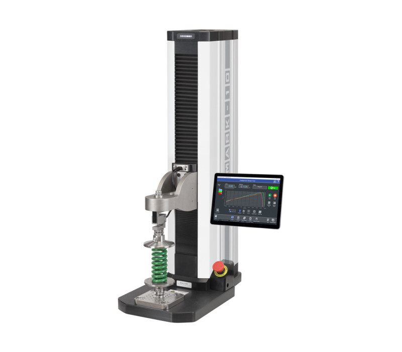 F755S Force Test Stand configured for compression spring test with two G1087 High Capacity Compression Plates