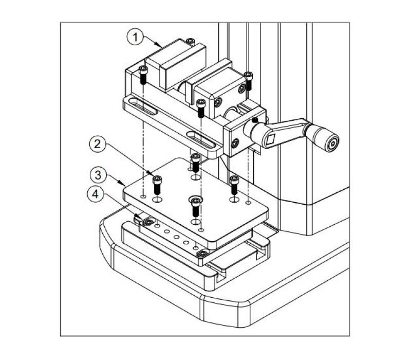 G1106 is supplied with adapter plate that fits directly to Mark-10 base plates.