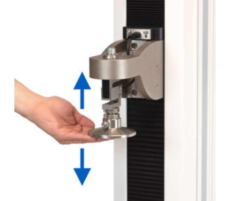 With Mark-10's innovative FollowMe® function, the user can push and pull on the force sensor to move the crosshead by hand. Responsive enough for quick positioning as well as fine adjustments.