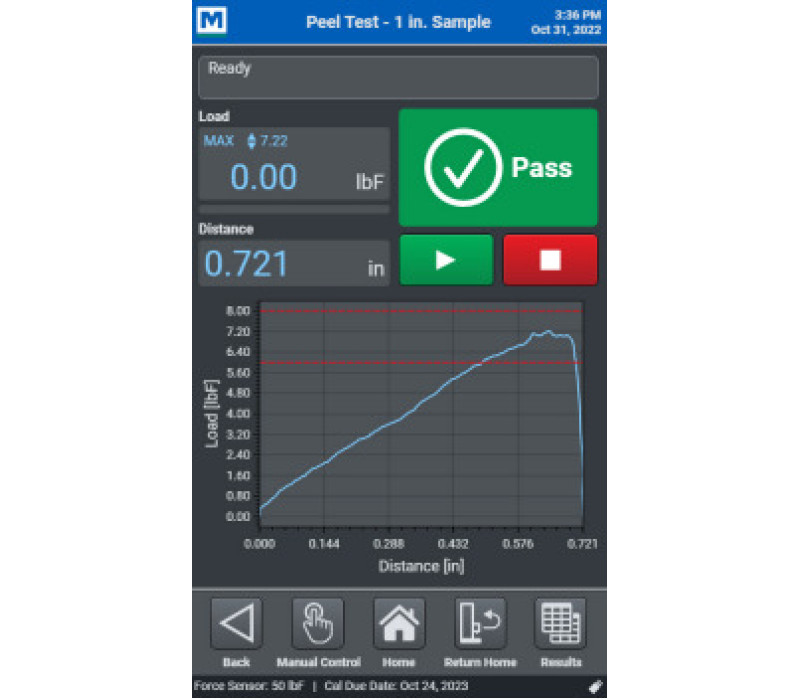 7" touchscreen with Graph display