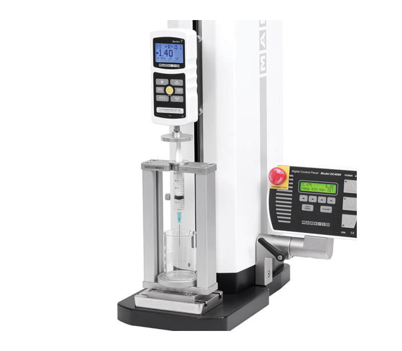 G1089 is shown in a typical application mounted to a motorized test stand with optional eye end adapter. Cup is not included.