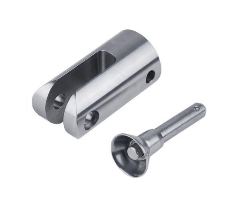 A spring-loaded pin with ball plunger provides added safety