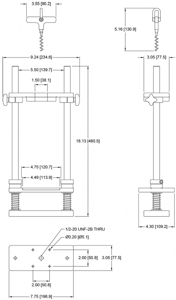 Dimensions-G1105 Cork Pull Fixture