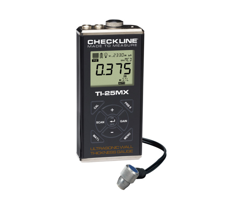 TI-25MX: Wall thickness gauge with 8 pre-set material settings, 2 user-defined setups and high-speed scan mode.
