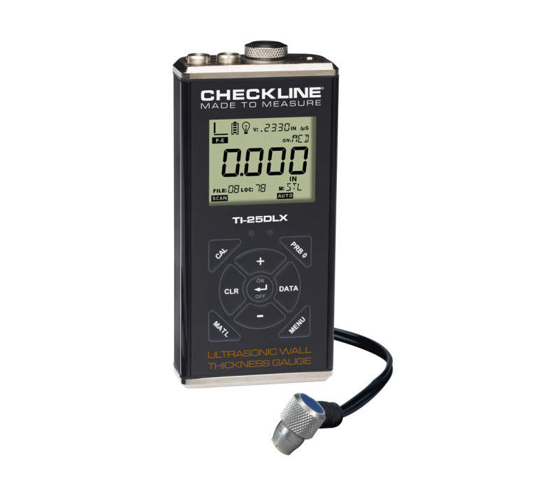TI-25DLX: Advanced wall thickness gauge with built-in data logger for measurement storage.