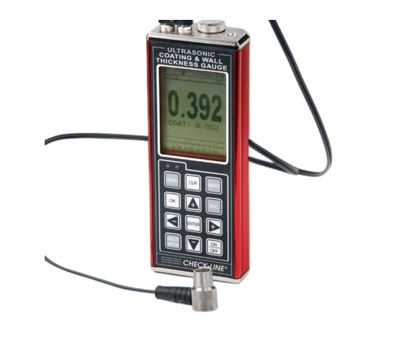 The measured wall thickness is clearly displayed on the large LCD screen of the TI-CMX gauge.